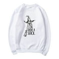 thumbnail image 4 of Arlun Yes I Can Drive A Stick Sweatshirts For Women Halloween Witch Printed Pullover Sweatshirts Plus Size Crew Neck Long Sleeve Loose Comfy Hoodless Tops White XL, 4 of 4