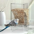 thumbnail image 3 of Bird Parrot Feeders,No Mess Automatic Cage Feeder Dispenser Food Container,Auto Bird Seed Bowl for Small Medium Birds,Cockatiel Canary Cockatoos Parakeet,Acrylic Seed Food Container Reducing-Waste, 3 of 10