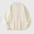 thumbnail image 3 of Ceisia Men's Polyester Solid Color Loose Border Gift Knitted Cardigan Casual Sweater Jacket, 3 of 5