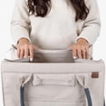 thumbnail image 4 of CleverMade Rolling Tote Cart 90L Collapsible Wheeled Bag, Cream, 4 of 11