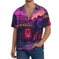 thumbnail image 7 of Lsque Western Style Dinosaur print Men's Cuban Collar Short Sleeve Shirt Summer Beachwear Casual Button Down Fashionable Vacation Leisure Shirt-4X-Large, 7 of 7