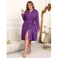 thumbnail image 2 of Ekouaer Plus Size Robes for Women Lightweight Bathrobe V Neck Kimono Loungewear Soft Maternity Robes with Pockets, 2 of 6