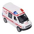 thumbnail image 4 of Mini coche de juguete de cinco puertas con retroceso, interesante coche de transporte de emergencia de aleación de 14 x 6 x 7,5 cm, con iluminación y música, ambulancia de tamaño mediano., 4 of 14