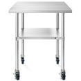 thumbnail image 2 of KUTLER Stainless Steel Table with Wheels for Prep and Work 24 x 36 Inches, NSF Heavy Duty Commercial Kitchen Table for Restaurant, 2 of 7