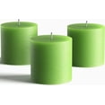 thumbnail image 5 of Set of 3 Pillar Candles 3" x 3" Unscented Handpoured Weddings, Home Decoration, Restaurants, Spa, Church Smokeless Cotton Wick - Green$$Home Decor, Kitchen, & Other, 5 of 8