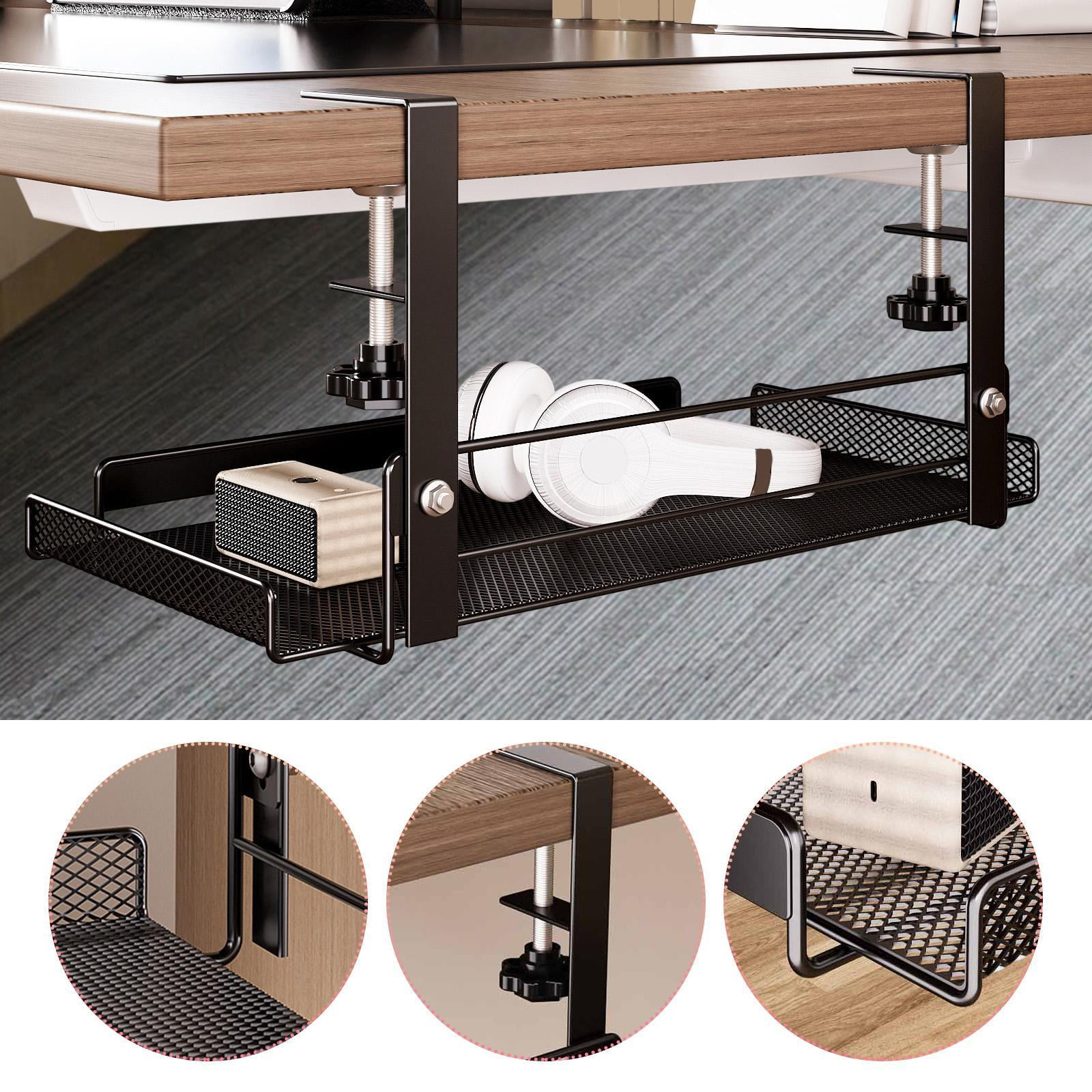 Under Desk Organizer Cable Management Tray Wire Management No Drill Clamp on for Home Office Standing Desk Cords
