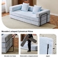 thumbnail image 6 of Miniyam 4 in 1 Convertible Floor Sofa Bed, Chenille Floor Couch with Armrest, Pillow for Living Room, Sky Blue, 6 of 8
