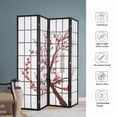 thumbnail image 5 of CL.HPAHKL 6Ft Tall 4 Panel Oriental Shoji Screen Room Divider, Portable Freestanding Partition Screen, Folding Privacy Divider With Oil Canvas for Room Separation, Dressing, Plum Blossom, 5 of 9