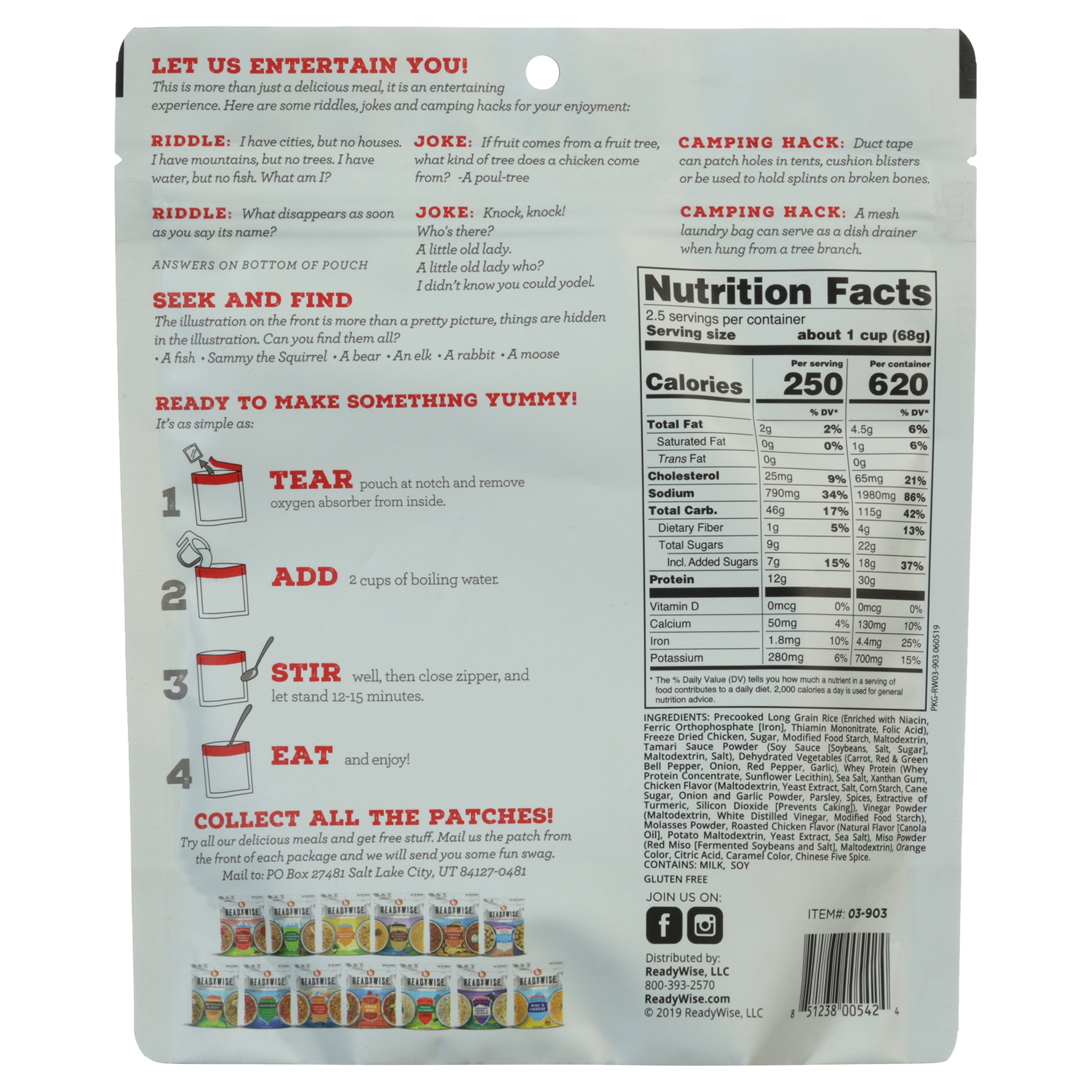 Wise Company Teriyaki Chicken & Rice, Single Serving Pouch