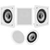 VM Audio 6.5" Shaker Series In-Wall In-Ceiling Home Theater Speakers Package