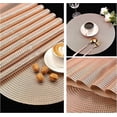 thumbnail image 3 of 8 Pcs Rose Gold Round Placemats + 8 Pcs Coasters Sets Wheat Ear Washable Pvc, 3 of 5