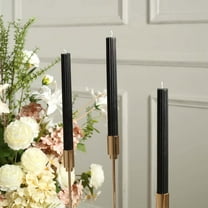 Efavormart 5 Pack | 9" Black Premium Unscented Ribbed Wick Taper Candles, Tall Ribbon Wax Dinner Candles