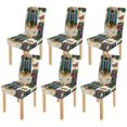 thumbnail image 1 of ABPHQTO Ventana con flores, piedras de ladrillo y mariposa, funda protectora para silla, funda protectora para asiento, para comedor, Hotel, fiesta de boda, juego de 6, 1 of 4