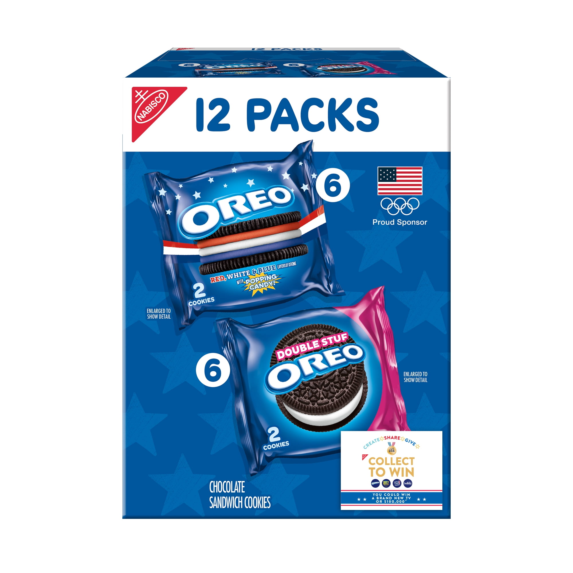 Team USA OREO Chocolate Sandwich Cookies with Popping Candy Creme