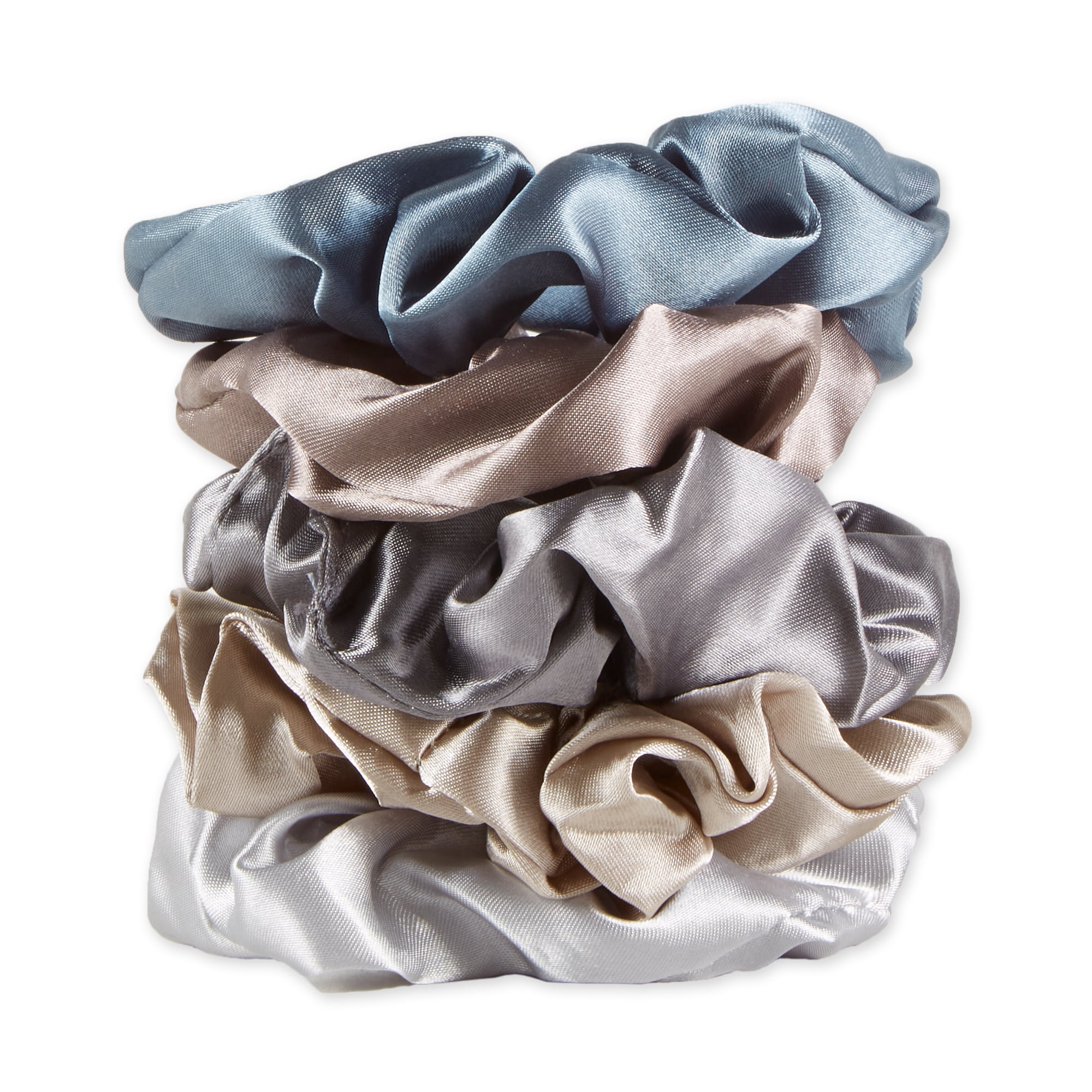 Tickled Pink Women's Satin Scrunchie Gray