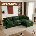 thumbnail image 6 of Eyisean 102" Chenille Modular Sectional Sofa with Ottoman, 3-Seater L Shape Cloud Couch with Upholstered & Pillow, Comfy Sleeper Sofa for Living Room, Bedroom, Office, Easy Assembly, 6 of 19