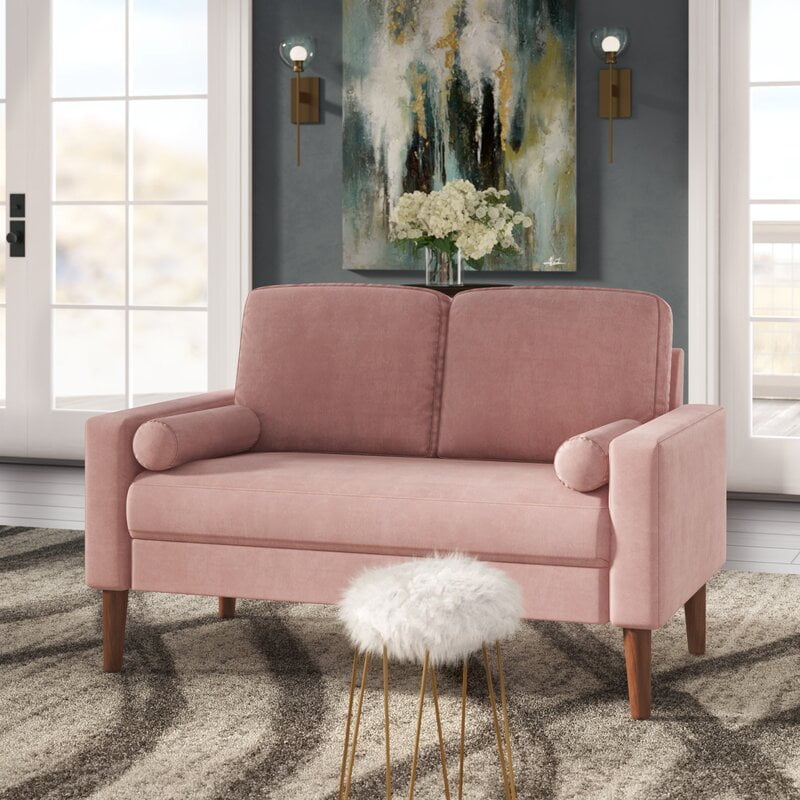 Yandel Velvet 51 6 Wide Square Arm Loveseat Walmart Com Walmart Com
