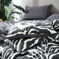 thumbnail image 7 of Zebra Pattern Bedding Duvet Cover Set - Black Striped Ethnic 100% Natural Cotton with 3 Pieces Ultra Soft Breathable Comforter Cover Extremely Durable and Fade Resistant, 7 of 7