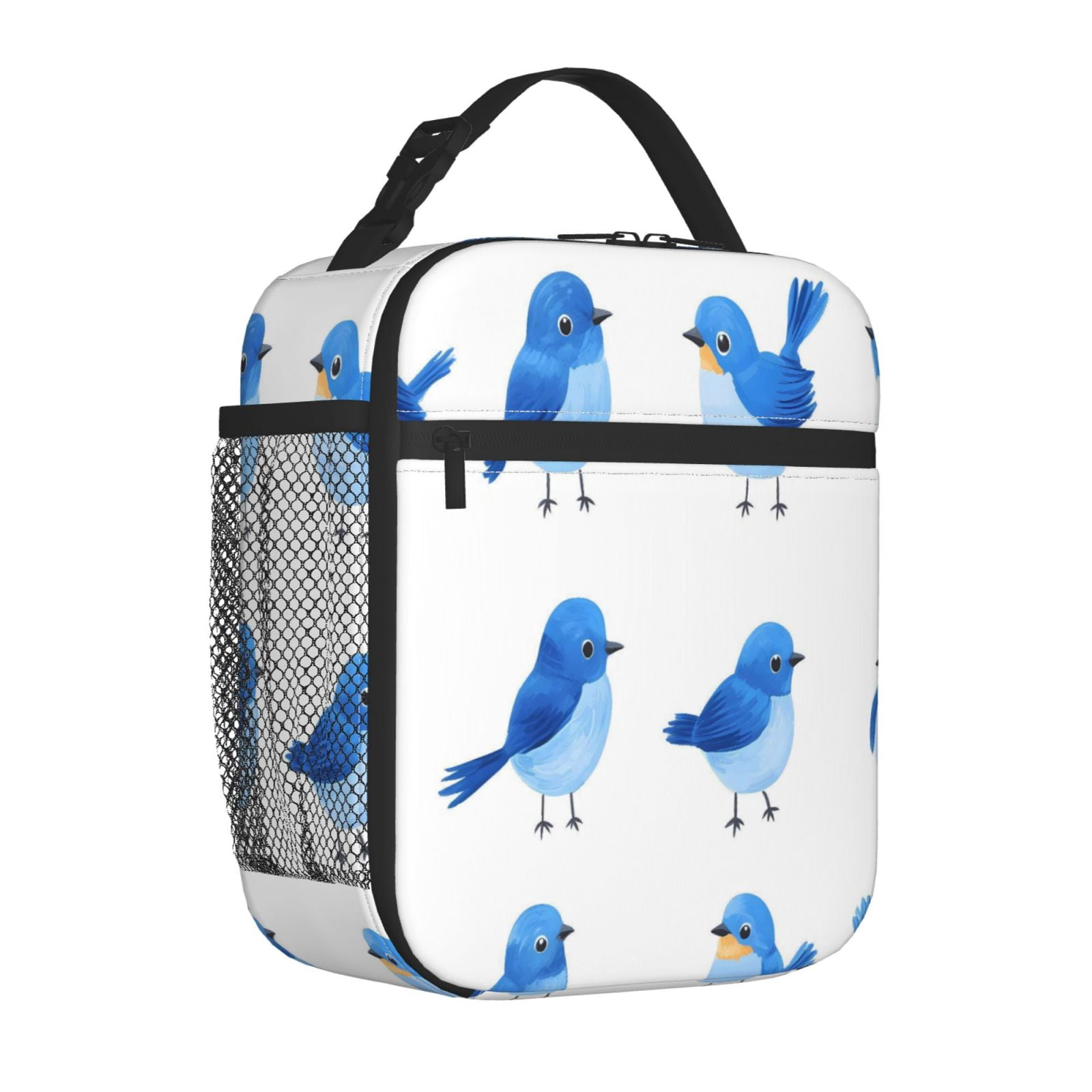 Lunch Bag For Women Men Insulated Portable Lunch Box Bento Box Office Picnic Travel Cooler Bag Blue Birds