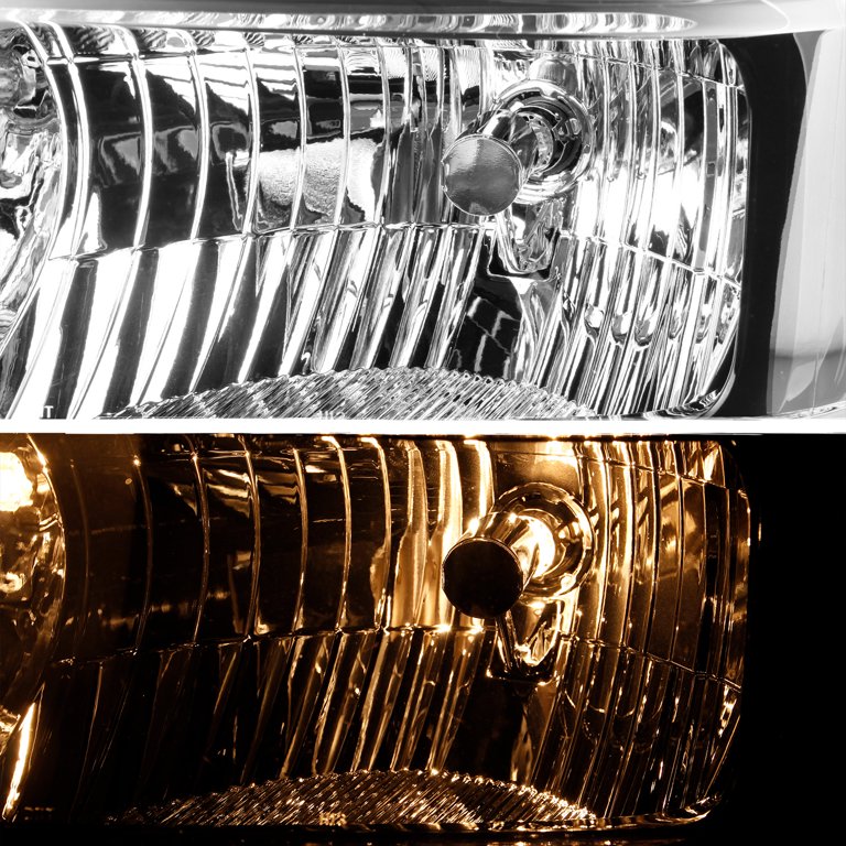 Pair Halogen Headlights For 2008-2014 Ford E250 E350 E450 F650 - Chrome Housing Left & Right