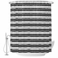 thumbnail image 2 of Boho Black Stripe Waterproof Fabric Shower Curtain,Abstract Geometric White Minimalist Waterproof Fabric Shower Curtain for Bathroom Curtains Bathtubs Shower Curtains with 12 Hooks Standard 66x72, 2 of 8