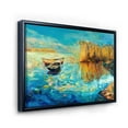 thumbnail image 3 of Designart 'Orange Trees With Turquoise Lake During Sunset' Nautical & Coastal Framed Canvas Wall Art Print, 3 of 5