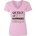 thumbnail image 3 of Inktastic Queen of Dominoes Women's V-Neck T-Shirt, 3 of 5
