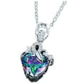 thumbnail image 4 of Mystic Fire Rainbow Topaz Heart Necklace Sterling Silver with Crystal Accents, 4 of 4