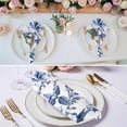 thumbnail image 2 of White Blue Spring Floral Cloth Napkins, Summer Botanical Hummingbird Washable and Reusable Dinner Napkins Set of 4, Table Napkin for Kitchen Party Birthday Wedding Hotel Housewarming 20"x20", 2 of 8