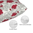 thumbnail image 5 of Cauagu Leaves And Anemone Flowers In Red Grey Print Pillow Covers with Envelope Closure,1PC Pillow Cases Decorative Pillow Case for Bed & Couch, Pillows Not Included-16"x24", 5 of 6