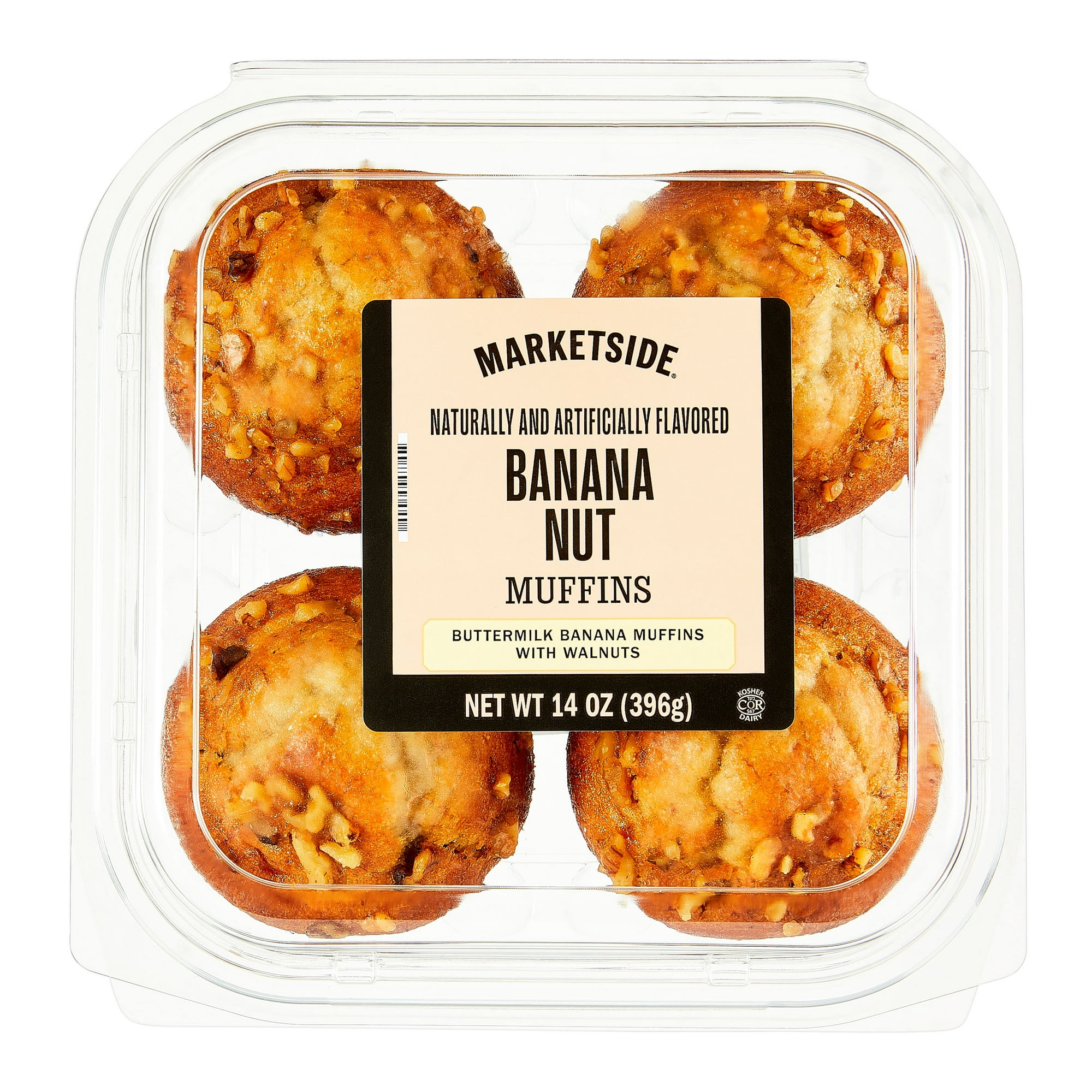 Marketside Banana Nut Muffins, 14 oz, 4 Count