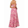 thumbnail image 2 of Summer Floral Sundress for Women Spaghetti Straps Hollow Out Tie Front Maxi Dress Flowy Smocked - Dress Pink S, 2 of 5