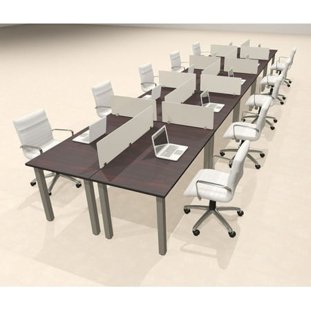 10 Person Modern Metal Leg Office Workstation Desk Set, #OT-SUL-FPM43