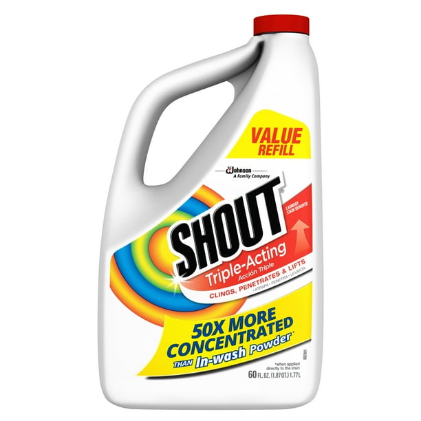 Shout Triple-Acting Refill, Laundry Stain Remover, 60 Ounce - Walmart.com - Walmart.com