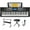 Black, variant on Donner Upgraded 61 Key Piano Keyboard, Electric Keyboard Kit with 249 Voices, 249 Rhythms - Includes Piano Stand, Stool, Microphone, Gift for Beginners, Black (DEK-610S)