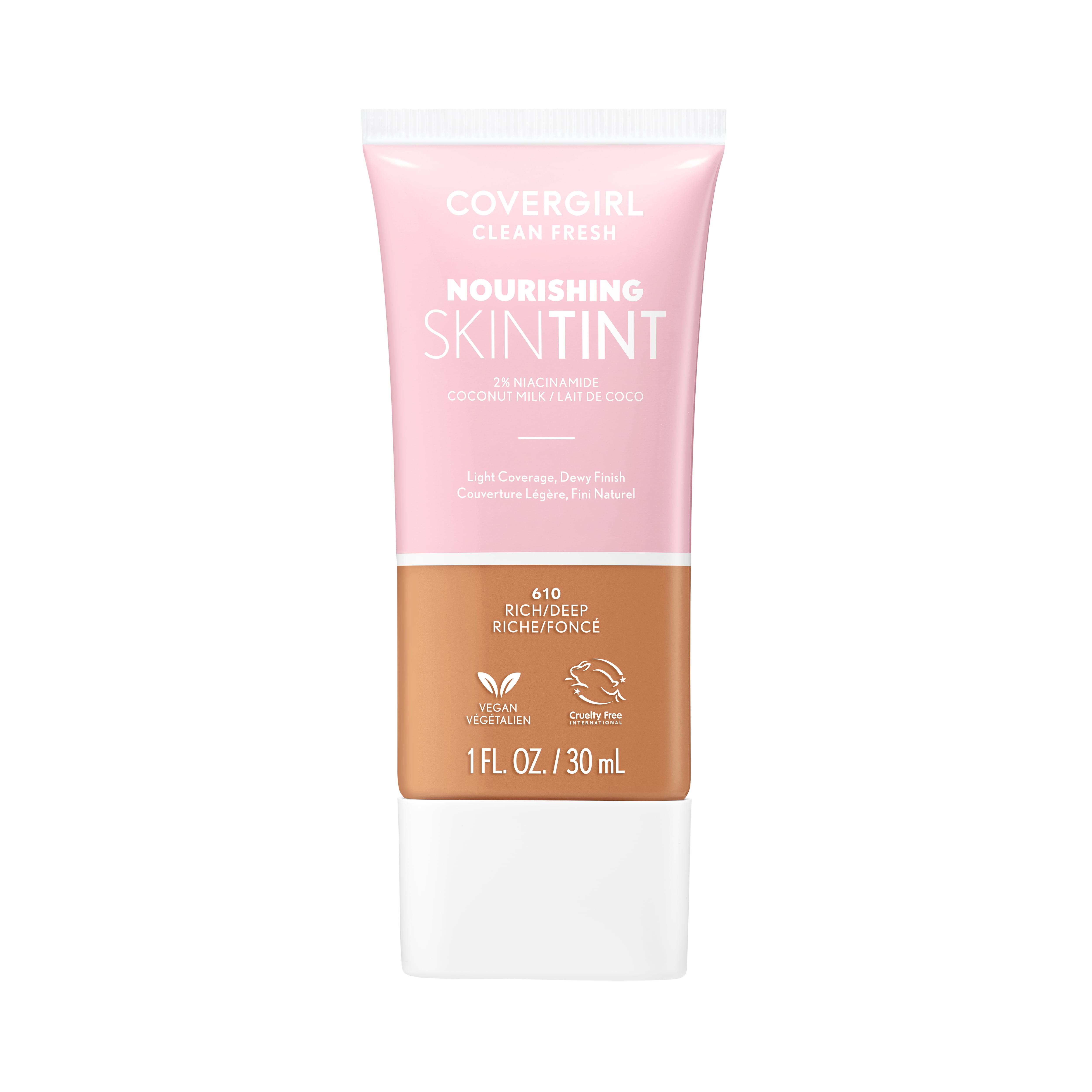 (3 pack) COVERGIRL Clean Fresh Nourishing Skin Tint, Dewy Finish, Rich/Deep, 1 fl oz (Packaging May Vary)