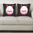 thumbnail image 3 of Cute Fluffy Creature Throw Pillow Covers 18x18in Set of 2 - Whimsical Design with Hearts & Stars for Couch Bed Car Decor, 3 of 8