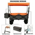 thumbnail image 2 of Collapsible Foldable Extended Wagon with Canopy, SHINPT Folding Wagon Cart with 480lbs Weight Capacity, Heavy Duty Wagon with Big All-Terrain Beach Wheels, Outdoor Utility Cart for Camping, Sports, 2 of 8