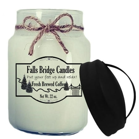 - Fresh Brewed Coffee Scented Jar Candle, Large 22-Ounce Soy Blend, Falls Bridge Candles