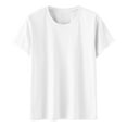 thumbnail image 4 of pstuiky Short Sleeve Shirts for Women, Women's Fashion Solid Round Neck Short Sleeve T-shirt Blouse Loose Tops Womens Plus Size Tops Women Tshirt Graphics Tshirts, 4 of 5