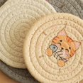 thumbnail image 2 of Round Braided Placemats Cartoon Cat Washable Cute Placemats for Kitchen Table 4.72/7 inch Round Table Mats, 2 of 6