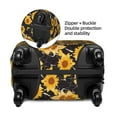 thumbnail image 2 of Susaid Black Marble Pattern Sunflower Print Elastic Washable Suitcase Cover with Hidden Zipper, Fits 18-32 Inch Luggage for Protection During Travel-Large, 2 of 7