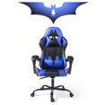 thumbnail image 1 of HOMY CASA Chaise d'Ordinateur de Course de Jeu Ajustement Ergonomique Inclinable Pivotant Bleu/noir, 1 of 8