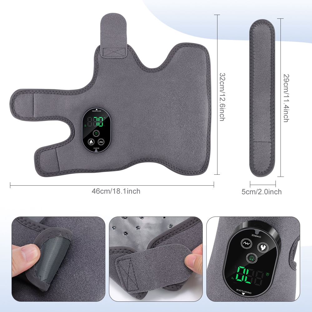 FlareMore Heat & Vibration Foot Massager with 360°Wrap,Dual Motor Ankle & Calf Massager,6 Heat Levels,3 Vibration Modes,3000mAh Rechargeable Adjustable Strap for Plantar Fasciitis Relief