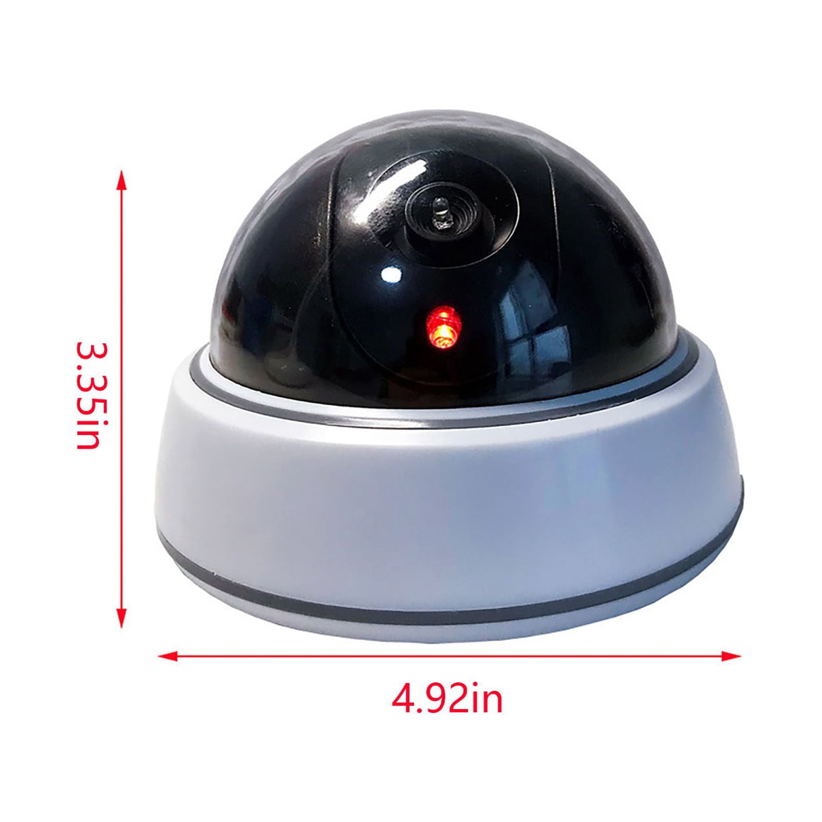 Savings! Anckoeil Fake Security Camera Simulation Dummy Hemisphere Camera Wireless Surveillance System Realistic Look Indoor with Flashing Red LED for Home