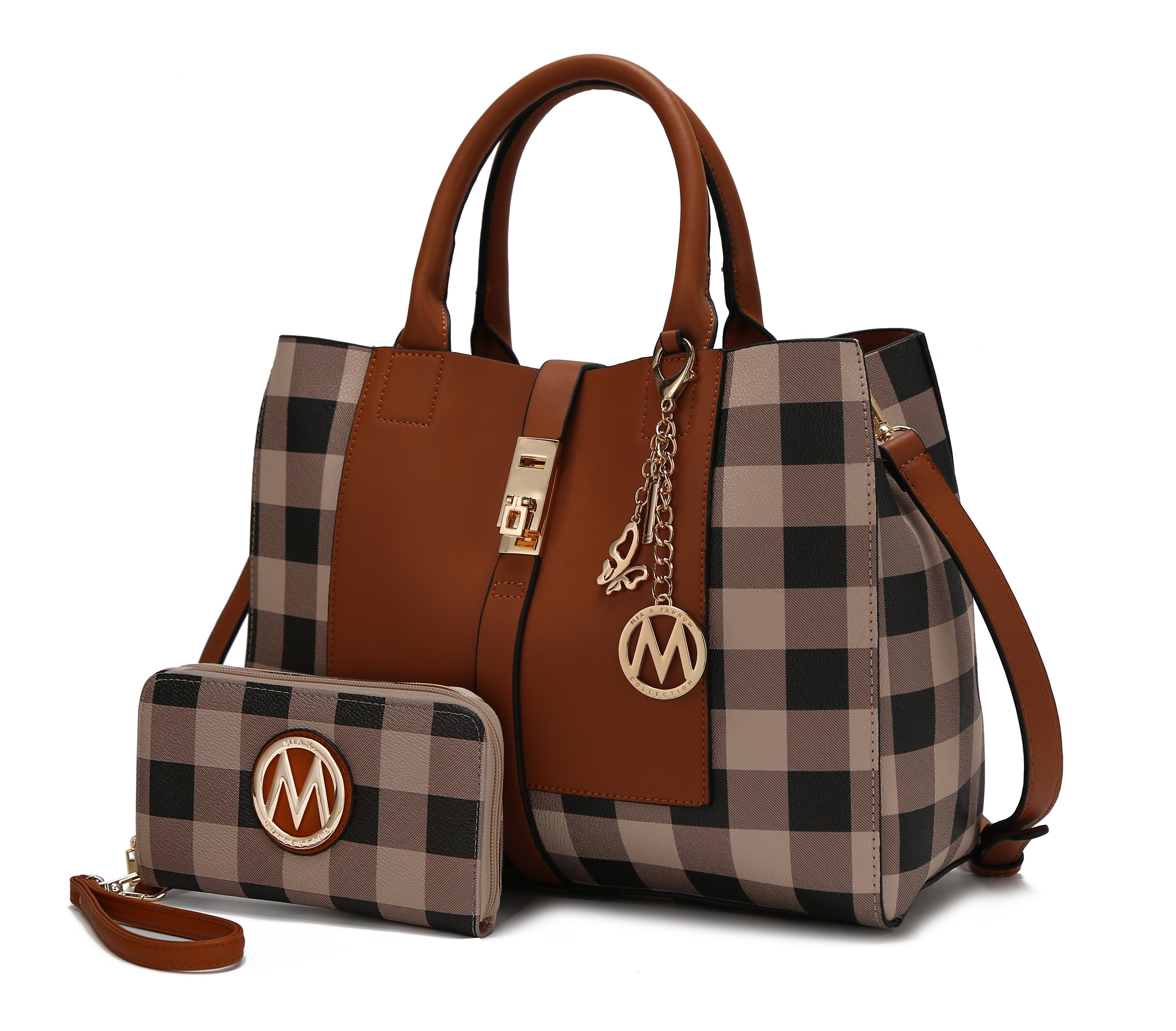 MKF - MKF Collection Yuliana Checkered Satchel Bag with Wallet by Mia K ...