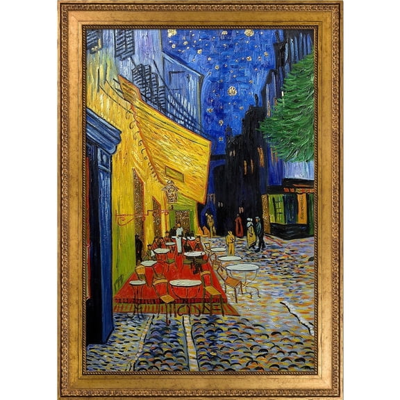 La Pastiche  Vincent Van Gogh 'Cafe Terrace at Night' (Luxury Line) Hand Painted Oil Reproduction