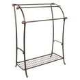 thumbnail image 4 of mDesign Large 3-Tier Standing Metal Bathroom Towel Holder Stand - Bronze/Brown, 4 of 4