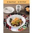 thumbnail image 3 of 15 Inch Round Placemats Set of 6, Black Red Christmas Non Slip Heat Insulation PP Table Mats, Snowman Xmas Tree Ball Gifts Winter Washable Place Mats for Kitchen Dining Party Table Decor, 3 of 7