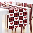 thumbnail image 5 of Newhomestyle Valentine's Day Red Plaid Table Runner 13 x 72 inch Valentine Red Black Buffalo Check Plaid Love Heart Table Runner Non-Slip Dresser Scarves, 5 of 9